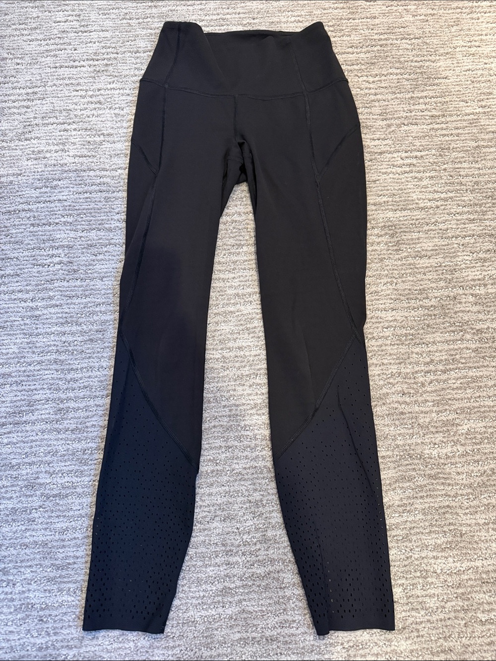 lululemon athletica Black High-Rise Leggings with Perforated Panels